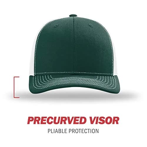 Richardson Unisex 112 Trucker Snapback Baseball Cap Dark Green/White | Adjustable Fit for All thumbnail 2
