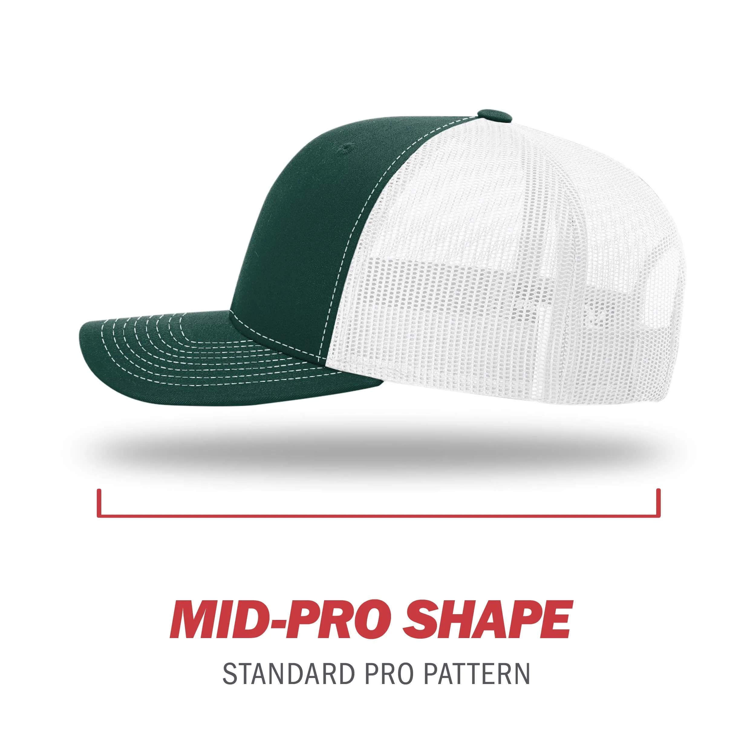 Richardson Unisex 112 Trucker Snapback Baseball Cap Dark Green/White | Adjustable Fit for All - view 3