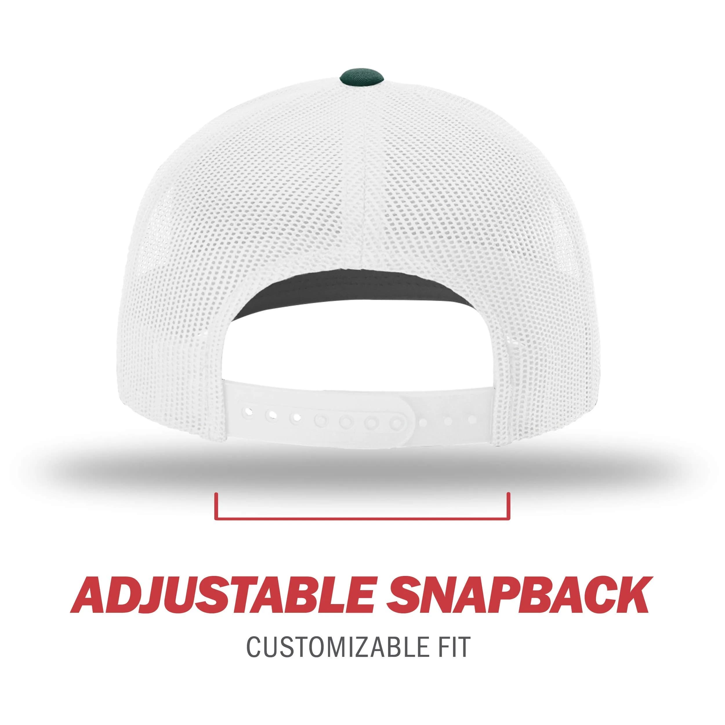 Richardson Unisex 112 Trucker Snapback Baseball Cap Dark Green/White | Adjustable Fit for All - view 4