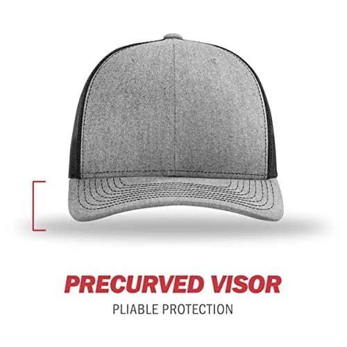 R RICHARDSON Unisex 112 Trucker Cap Heather Grey/Black | Adjustable Snapback Baseball Hat thumbnail 2