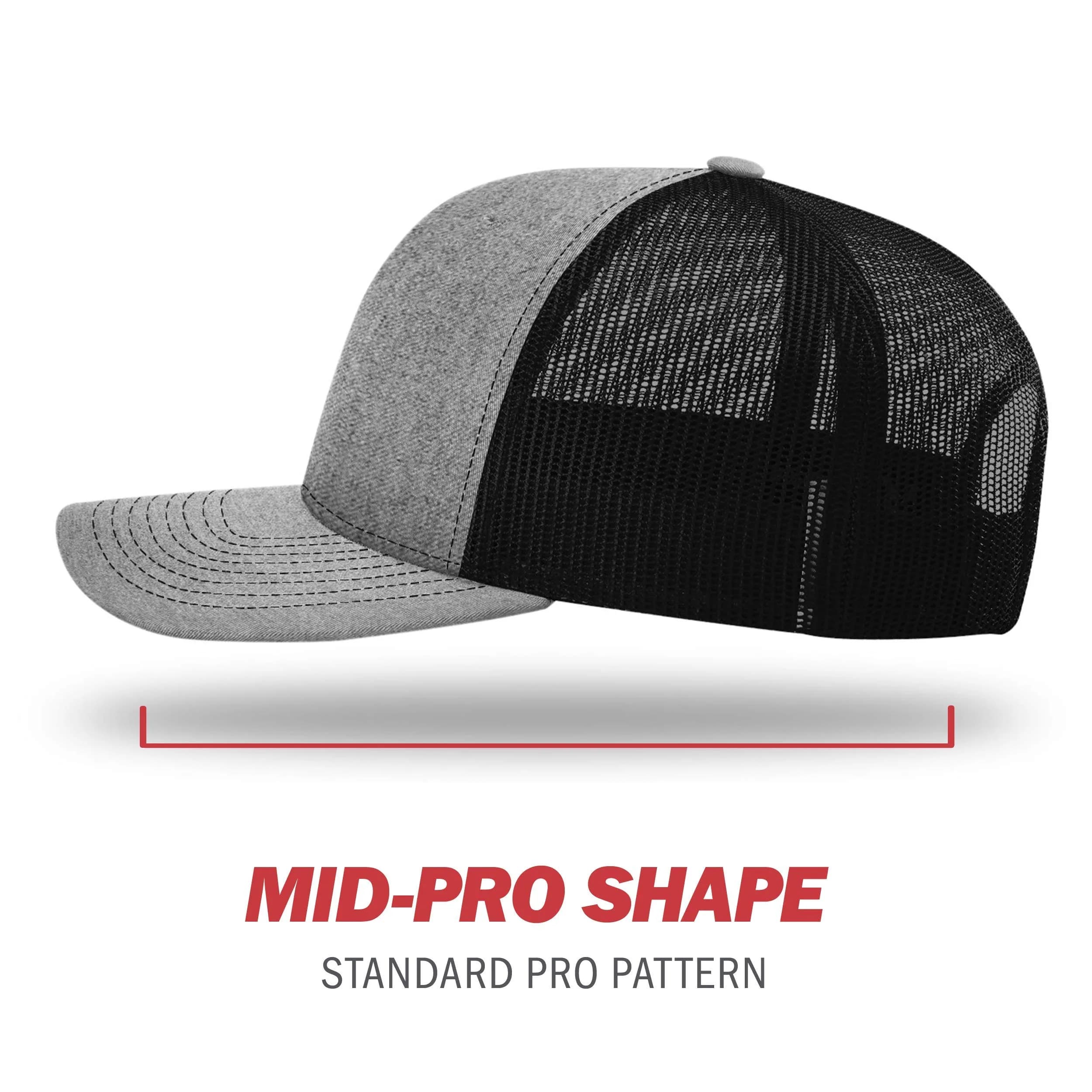 Richardson 112 Split Heather Grey/Black Trucker Baseball Cap - One Size - view 3