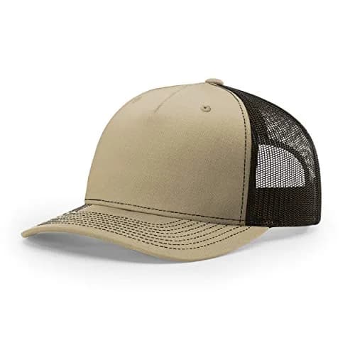 Richardson Unisex 112 Trucker Adjustable Snapback Baseball Cap Khaki/Coffee One Size thumbnail 1
