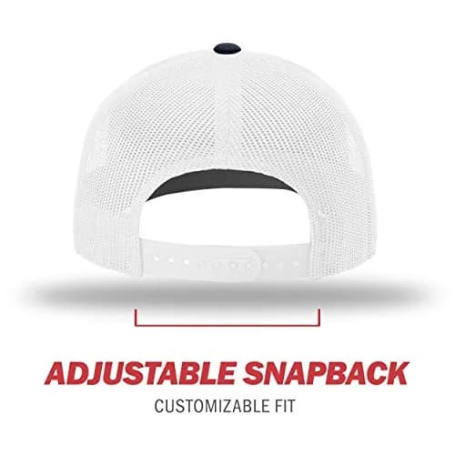 Richardson Unisex 112 Trucker Adjustable Snapback Baseball Cap, Split Navy/White, One Size (5-7.5cm Brim) | Classic Design, Breathable Mesh Backing thumbnail 4
