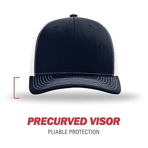 Richardson Unisex 112 Trucker Adjustable Snapback Baseball Cap, Split Navy/White, One Size (5-7.5cm Brim) | Classic Design, Breathable Mesh Backing thumbnail 2