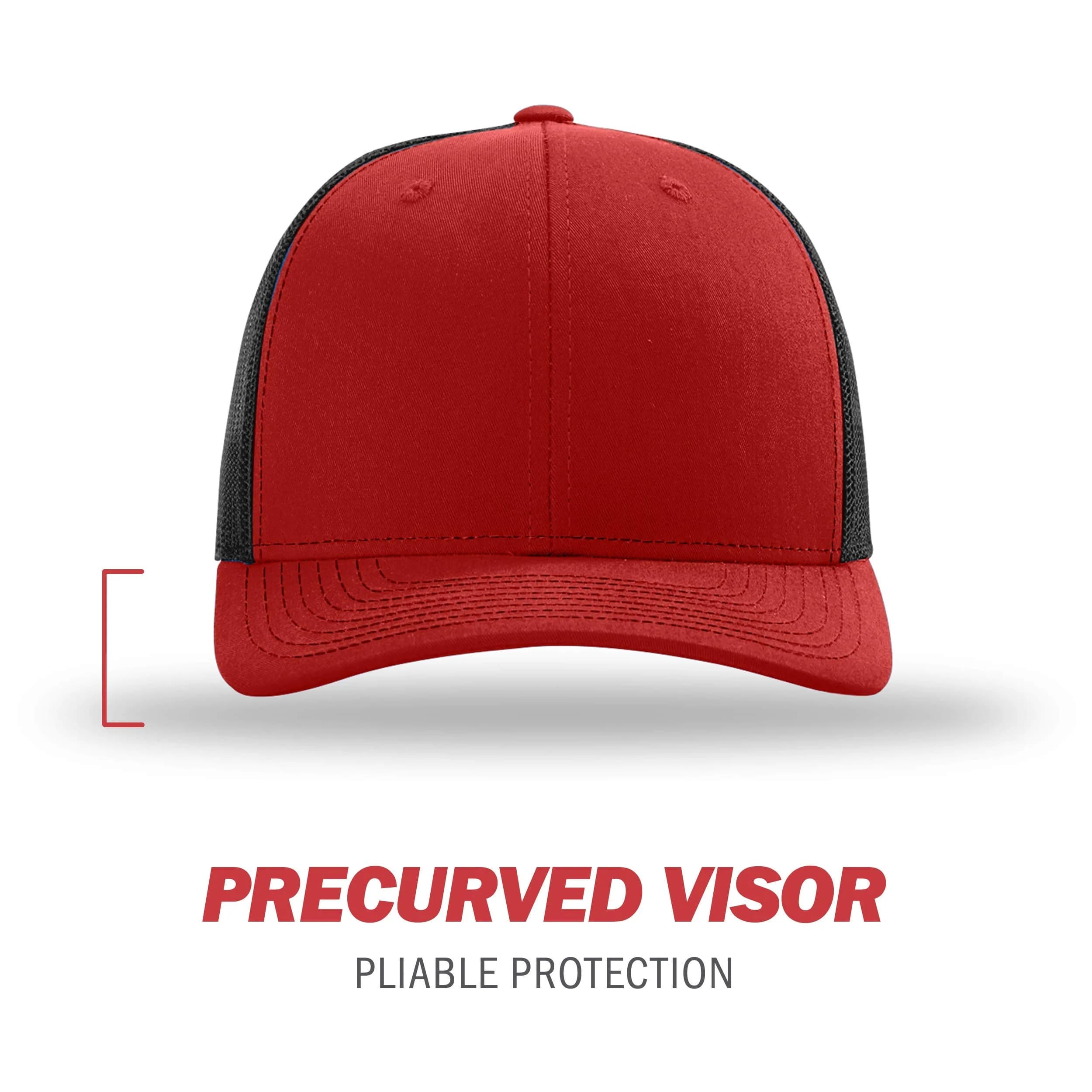 Richardson Unisex 112 Split Red/Black Trucker Baseball Cap - One Size Fits Most - view 2