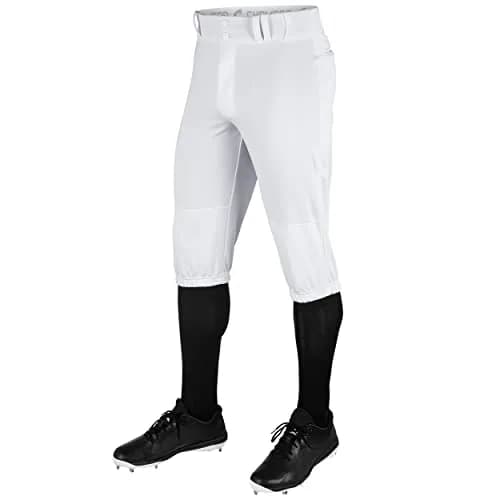CHAMPRO Triple Crown Knicker Style Youth Baseball Pants in White | Reinforced Sliding Areas, Youth Medium thumbnail 1