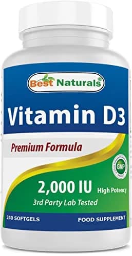 Best Naturals Vitamin D3 2000 IU 240 Softgels | Supports Bone & Teeth Health in Adults thumbnail 1