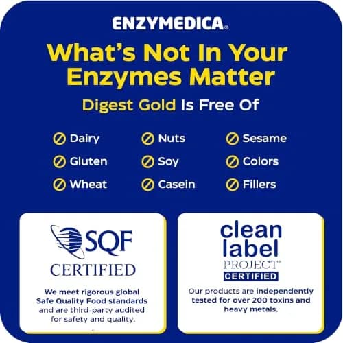 Enzymedica Digest Gold, Maximum Strength, ATPro Energy Support - 240 Caps | Fast Digestive Enzymes for Gas & Bloating thumbnail 8