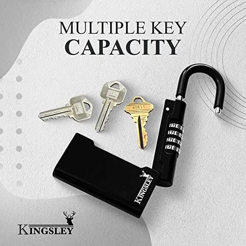Kingsley Guard-a-Key Black Realtor's Lockbox Portable Resettable Hanging Key Safe Combination Lock Box 0.27 kg (0.59 lb) | Secure Key Storage for Real Estate thumbnail 7