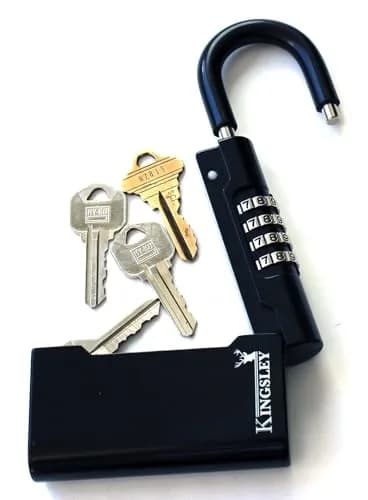 Kingsley Guard-a-Key Black Realtor's Lockbox Portable Resettable Hanging Key Safe Combination Lock Box 0.27 kg (0.59 lb) | Secure Key Storage for Real Estate thumbnail 1