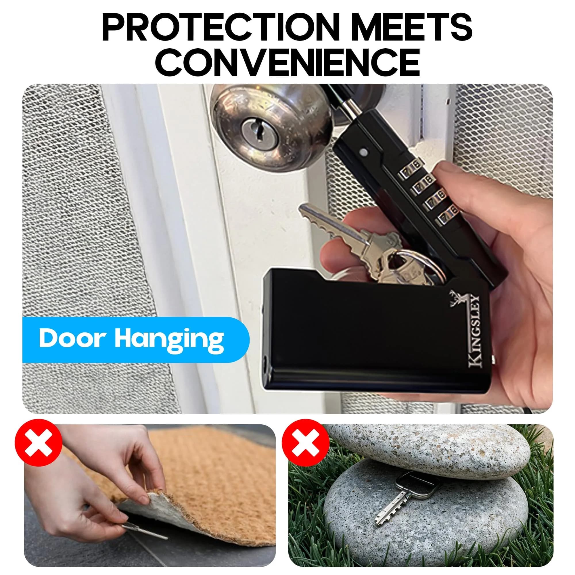Kingsley Guard-a-Key Black Realtor's Lockbox Portable Resettable Hanging Key Safe Combination Lock Box 0.27 kg (0.59 lb) | Secure Key Storage for Real Estate - view 2