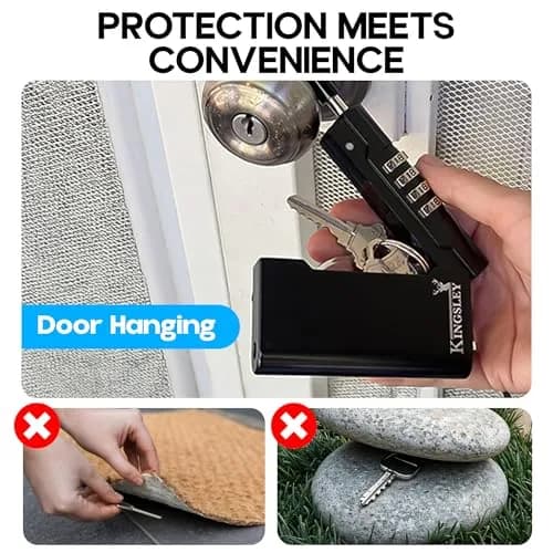 Kingsley Guard-a-Key Black Realtor's Lockbox Portable Resettable Hanging Key Safe Combination Lock Box 0.27 kg (0.59 lb) | Secure Key Storage for Real Estate thumbnail 2