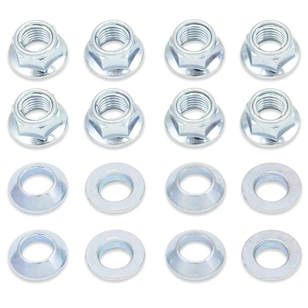 Bolt Motorcycle Hardware Lug-Locks Silver Wheel Nuts | 8-Piece Kit for Stock & Paddle Wheels - main product image