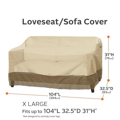 Classic Accessories Veranda Water-Resistant 104 Inch Patio Sofa/Loveseat Cover | Durable UV & Water-Resistant Fabric thumbnail 3