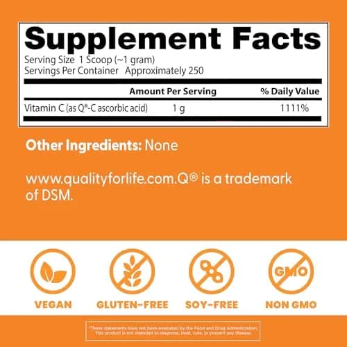 Doctor's BEST Vitamin C Powder (8.8 oz) | Non-GMO, High Potency, Immune Support thumbnail 2