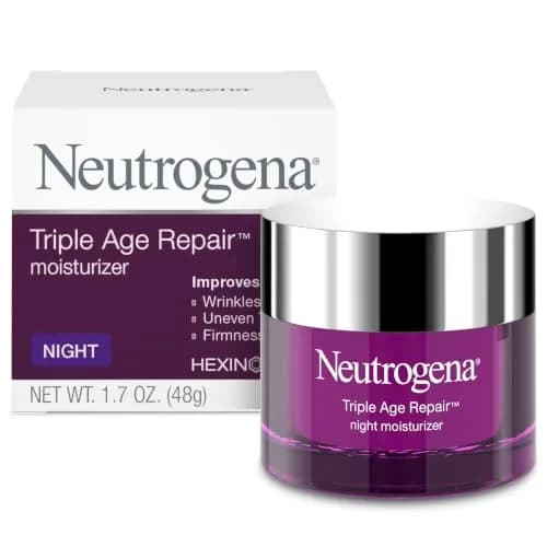 Neutrogena Triple Age Repair Night Face Moisturizer 50ml (1.7 Fl Oz) | Hexinol Technology & Vitamin C for Wrinkle Reduction thumbnail 1