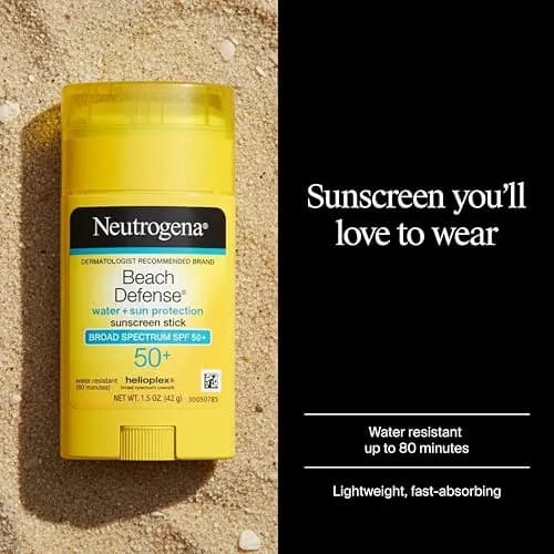 Neutrogena Beach Defense Sunscreen Stick SPF 50, 42.5 g (1.5 oz) | Broad Spectrum UVA/UVB Protection thumbnail 2