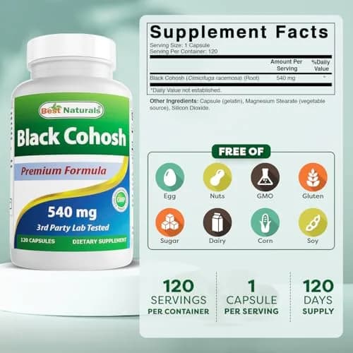 Best Naturals Black Cohosh 540 mg | Herbal Supplement for Menopause & Hormonal Balance thumbnail 2