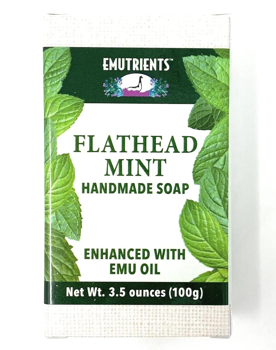 Montana Emu Ranch Flathead Mint Handmade Soap 3.5 oz (99 g) | Natural Ingredients for Normal to Dry Skin - view 2
