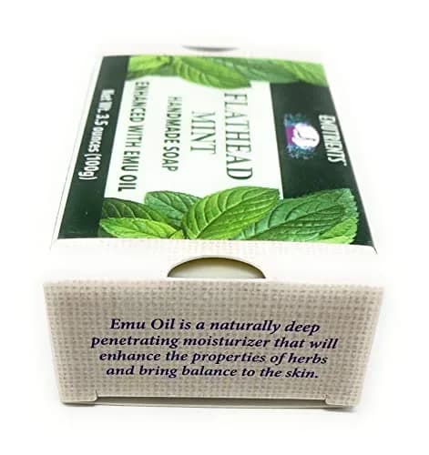 Montana Emu Ranch Flathead Mint Handmade Soap 3.5 oz (99 g) | Natural Ingredients for Normal to Dry Skin thumbnail 3