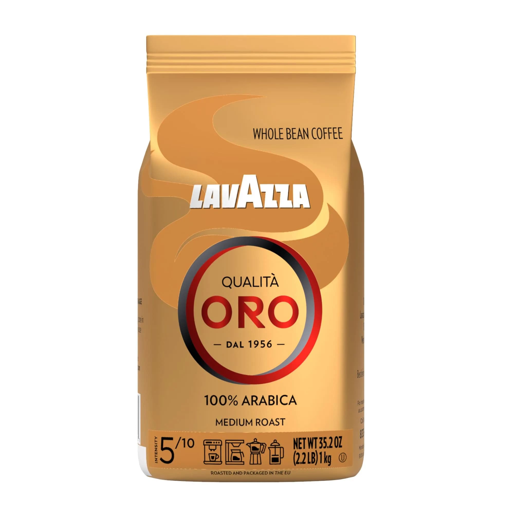 Lavazza Qualitá Oro Whole Bean Blend 2.2 Pound | Medium Roast, 100% Arabica, Fruity & Aromatic