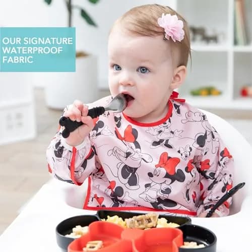 Bumkins Sleeved Bib Mario & Luigi 6-24 Months | Waterproof Fabric Feeding Smock thumbnail 3