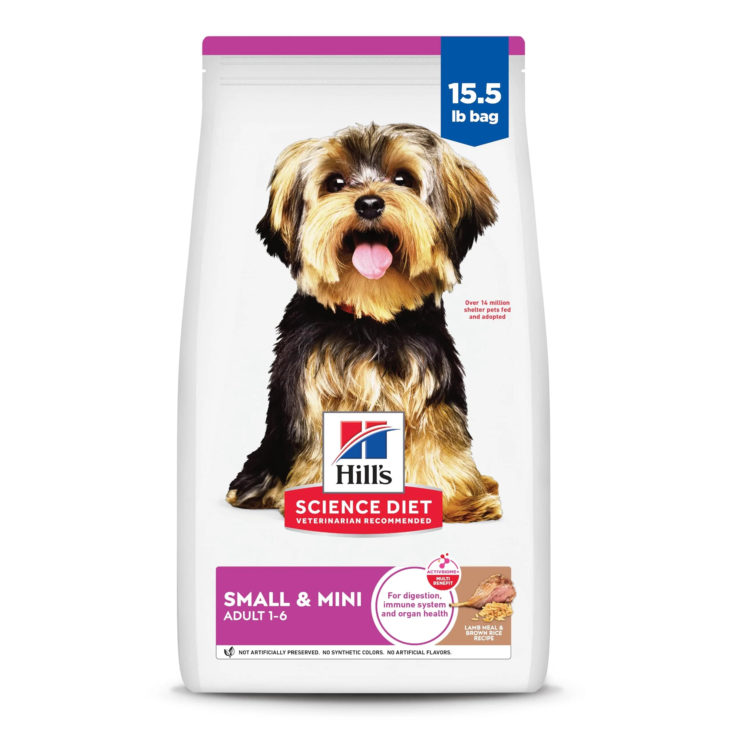 Hill's Science Diet Adult 1-6 Small & Mini Dry Dog Food, Lamb Meal & Brown Rice, 7.03 kg (15.5 lb) | Supports Digestion & Immune Health - main product image