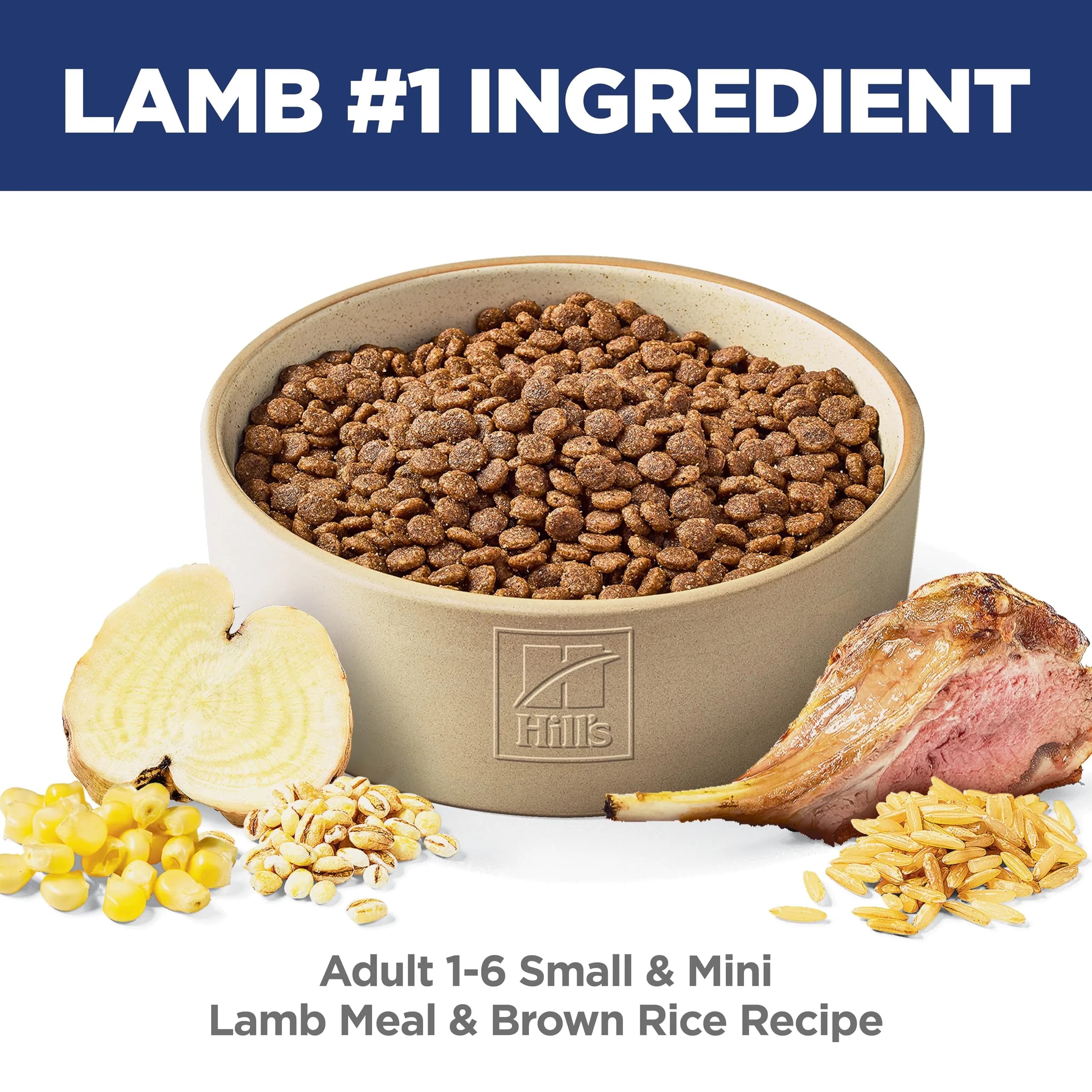 Hill's Science Diet Adult 1-6 Small & Mini Dry Dog Food, Lamb Meal & Brown Rice, 7.03 kg (15.5 lb) | Supports Digestion & Immune Health - view 2
