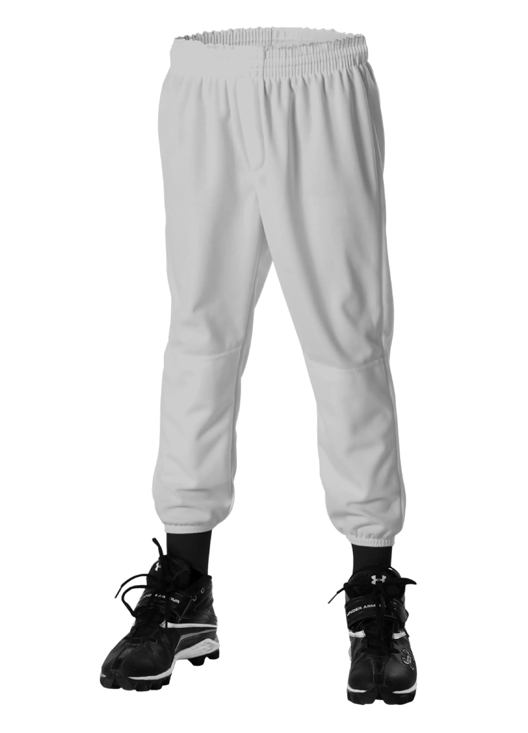 Alleson Athletic Mens Pull-On Baseball Pant, Grey, Small | Durable Polyester, Moisture-Wicking Fit