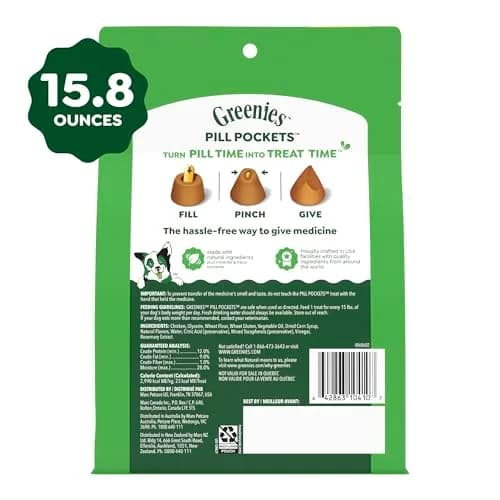 Greenies Pill Pockets Large Size Dog Treats, Chicken, 448 g (15.8 oz) | Vet-Recommended Pill Masking Treats thumbnail 9