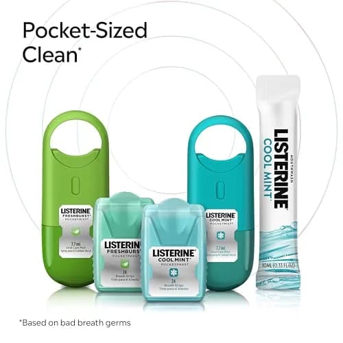 Listerine Freshburst Pocketmist Oral Care Mist 7.7mL (0.26 Fl Oz) | Kills 99% of Bad Breath Germs thumbnail 7