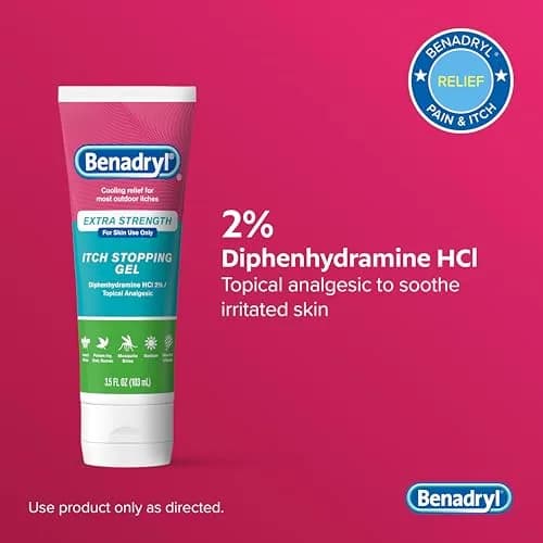 Benadryl Extra Strength Itch Relief Gel 3.5 fl oz (99g) | Topical Analgesic for Insect Bites & Rashes thumbnail 4