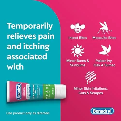 Benadryl Extra Strength Itch Relief Gel 3.5 fl oz (99g) | Topical Analgesic for Insect Bites & Rashes thumbnail 3