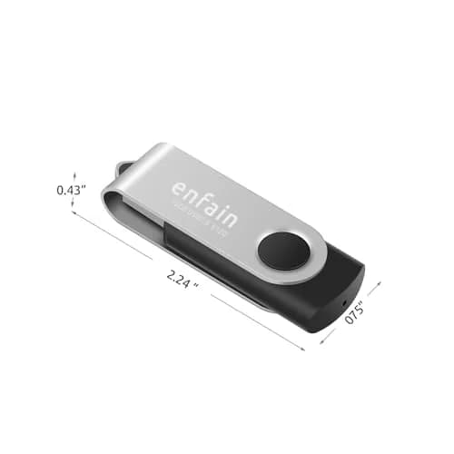 Enfain 8GB USB Flash Drive 10 Pack | Reliable Data Storage with Metal Swivel Cap in Bulk thumbnail 4