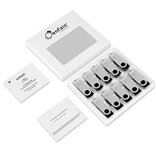Enfain 8GB USB Flash Drive 10 Pack | Reliable Data Storage with Metal Swivel Cap in Bulk thumbnail 8
