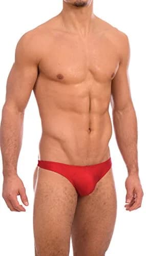 Gary Majdell Sport Mens Thong Swimwear Small | Sporty, Contour Pouch, Red Nylon Blend thumbnail 3