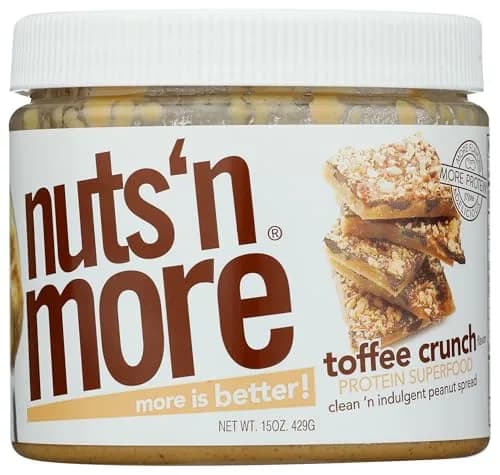 Nuts 'N More Toffee Crunch Peanut Butter Spread 15oz | High Protein, Low Sugar, Gluten Free thumbnail 4