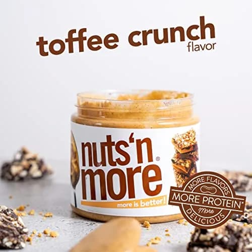 Nuts 'N More Toffee Crunch Peanut Butter Spread 15oz | High Protein, Low Sugar, Gluten Free thumbnail 7