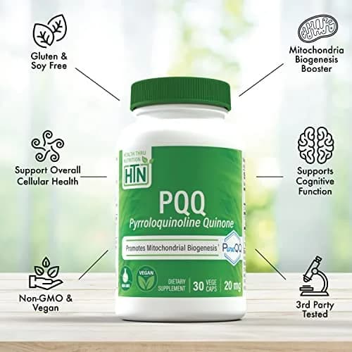 Health Thru Nutrition PQQ 20mg Pyrroloquinoline Quinone 30 Capsules | Supports Mitochondrial Biogenesis thumbnail 4