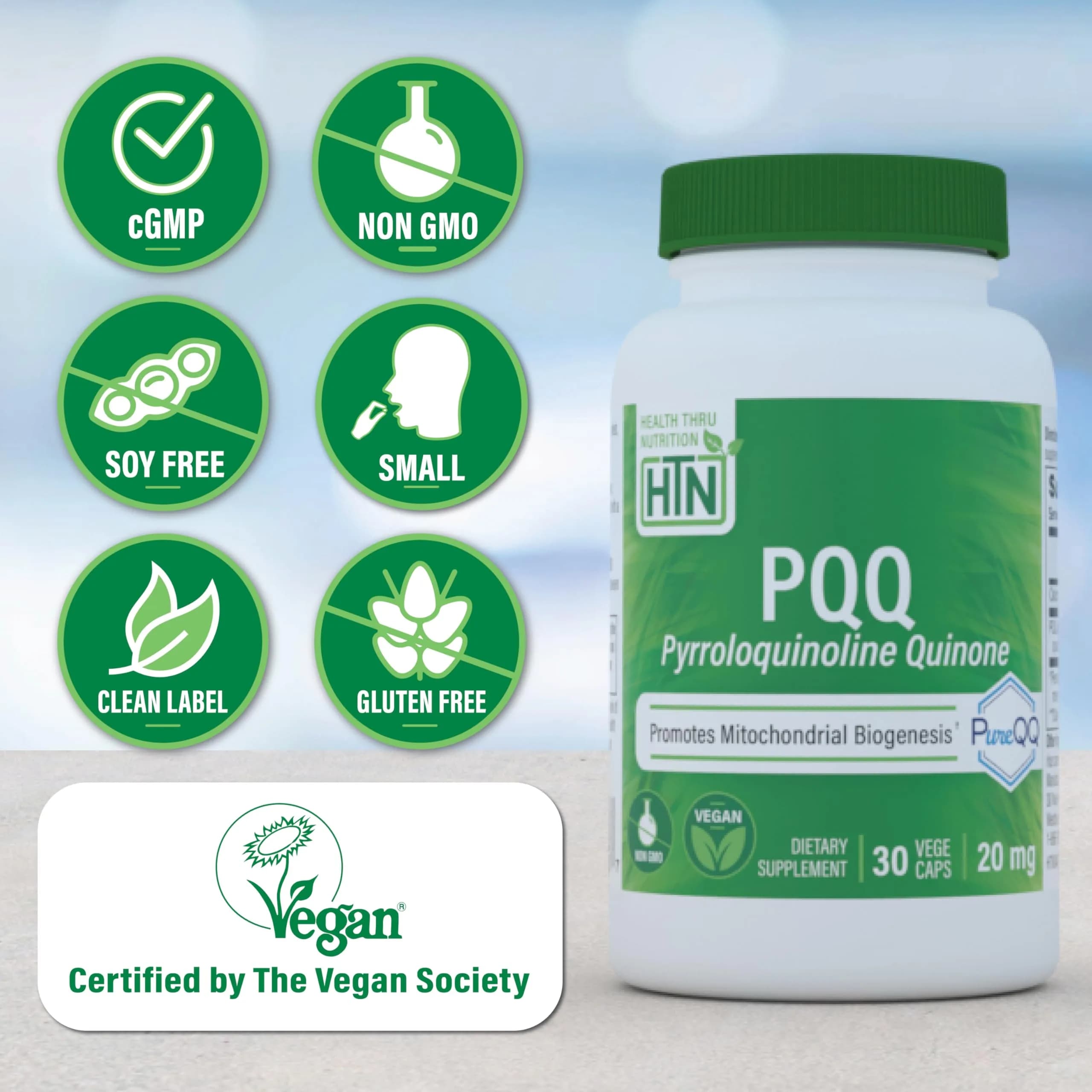 Health Thru Nutrition PQQ 20mg Pyrroloquinoline Quinone 30 Capsules | Supports Mitochondrial Biogenesis - view 3