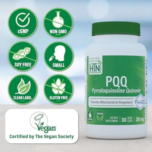 Health Thru Nutrition PQQ 20mg Pyrroloquinoline Quinone 30 Capsules | Supports Mitochondrial Biogenesis thumbnail 3