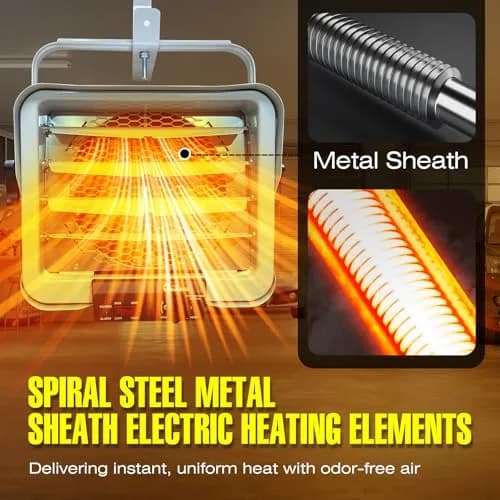 DR. INFRARED HEATER DR-966 240-Volt Hardwired Shop Garage Commercial Heater, 6000 Watt | Efficient Infrared Heating for Garages & Warehouses thumbnail 5