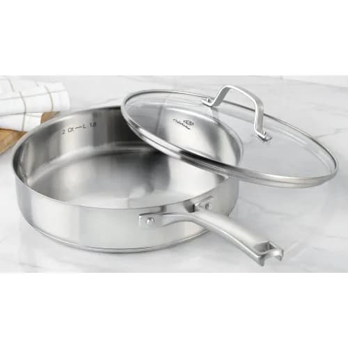 Calphalon Classic Stainless Steel Cookware Saute Pan, 3 Quarts | Impact-bonded aluminum base, oven safe to 450°F, dishwasher friendly thumbnail 4