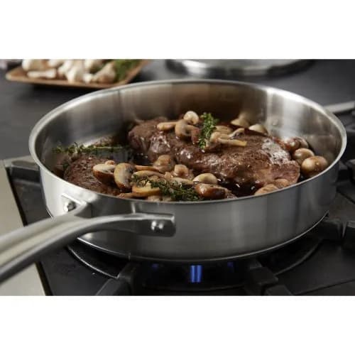 Calphalon Classic Stainless Steel Cookware Saute Pan, 3 Quarts | Impact-bonded aluminum base, oven safe to 450°F, dishwasher friendly thumbnail 2