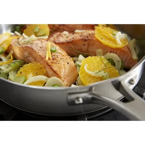 Calphalon Classic Stainless Steel Cookware Saute Pan, 3 Quarts | Impact-bonded aluminum base, oven safe to 450°F, dishwasher friendly thumbnail 3