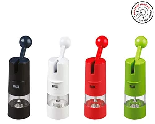 Kuhn Rikon Seasoning Mill White 8.5 x 2.25 inches | Ergonomic, One-Handed Salt & Pepper Grinder thumbnail 5