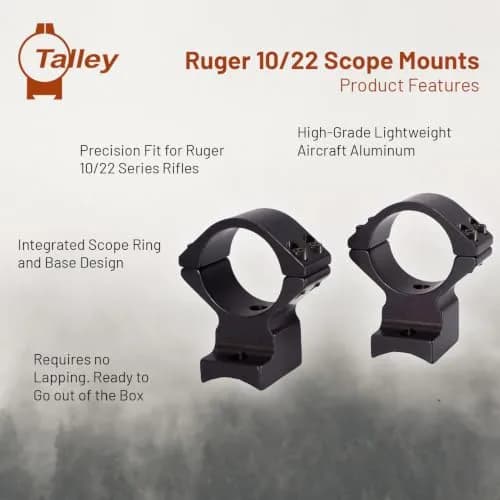 Talley 30mm Low Scope Mounts for Ruger Model 10/22 | Precision CNC Aluminum Mounts thumbnail 4