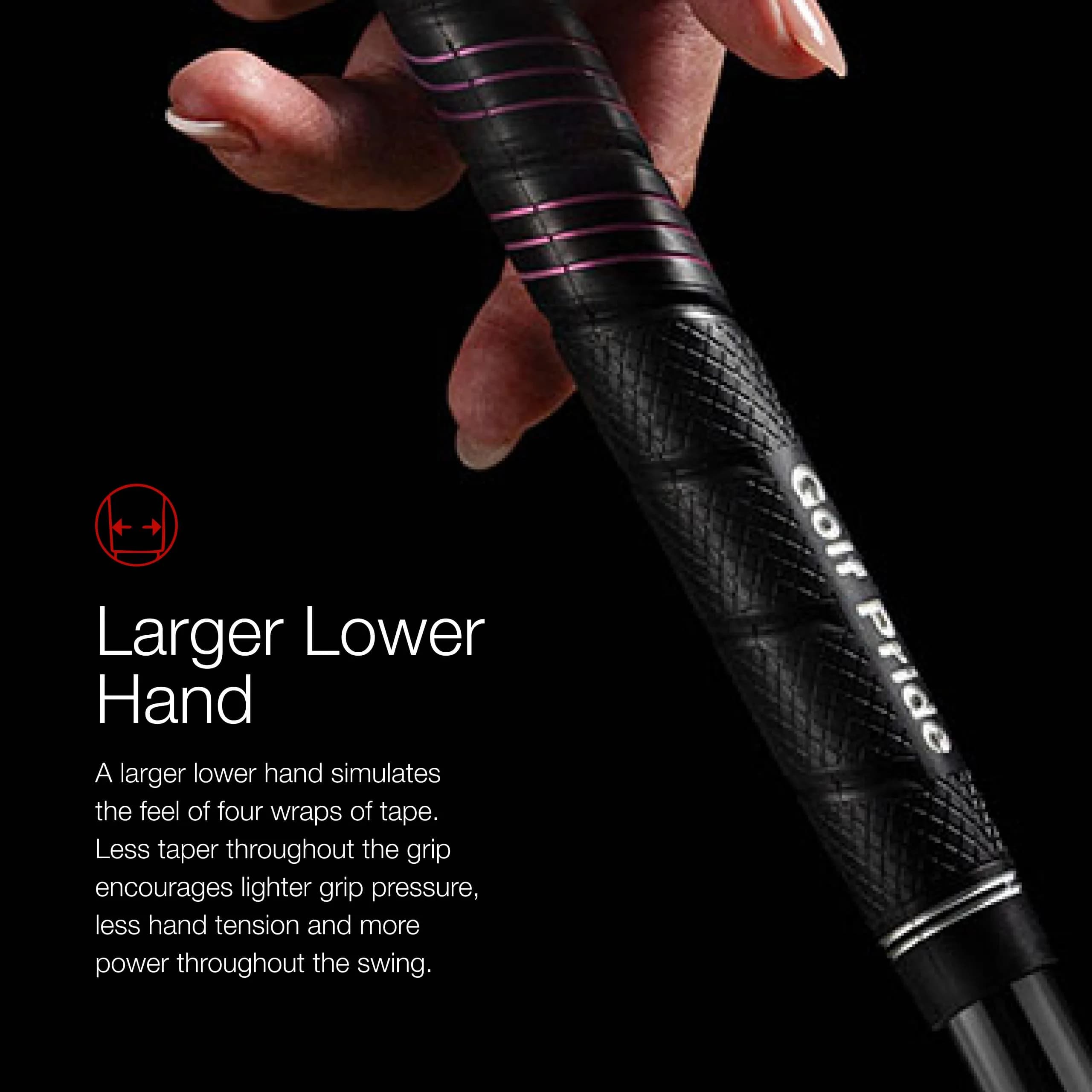 Golf Pride CP2 Wrap Golf Club Grip Black Standard 1 Pack | Soft Feel with Inner Control Core for Reduced Tension - view 5