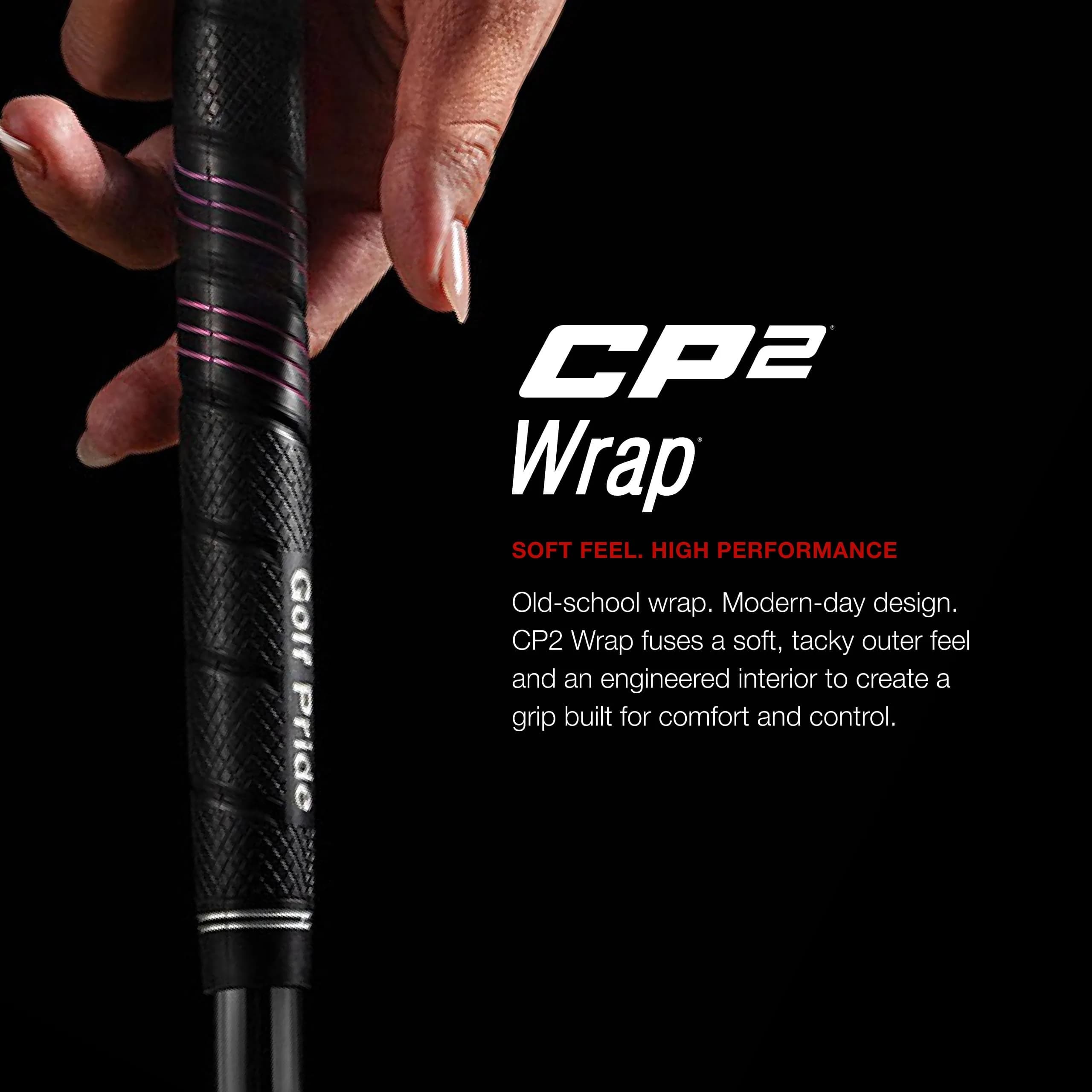 Golf Pride CP2 Wrap Jumbo Golf Club Grip (1-Pack, Black-Blue) | Soft Tacky Feel for Reduced Tension - view 2