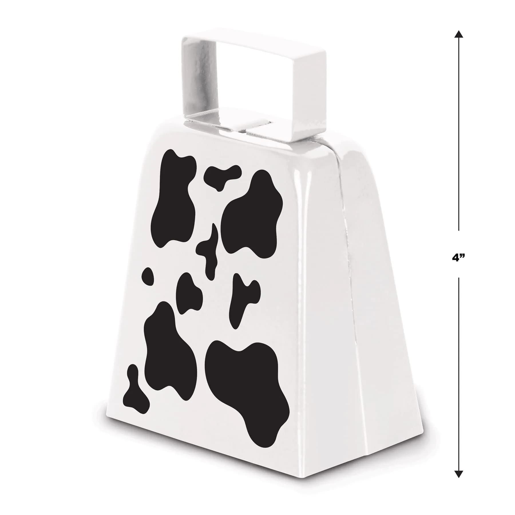 Beistle Cow Print Cowbell 4 Inch | Western Party Accessory - view 2